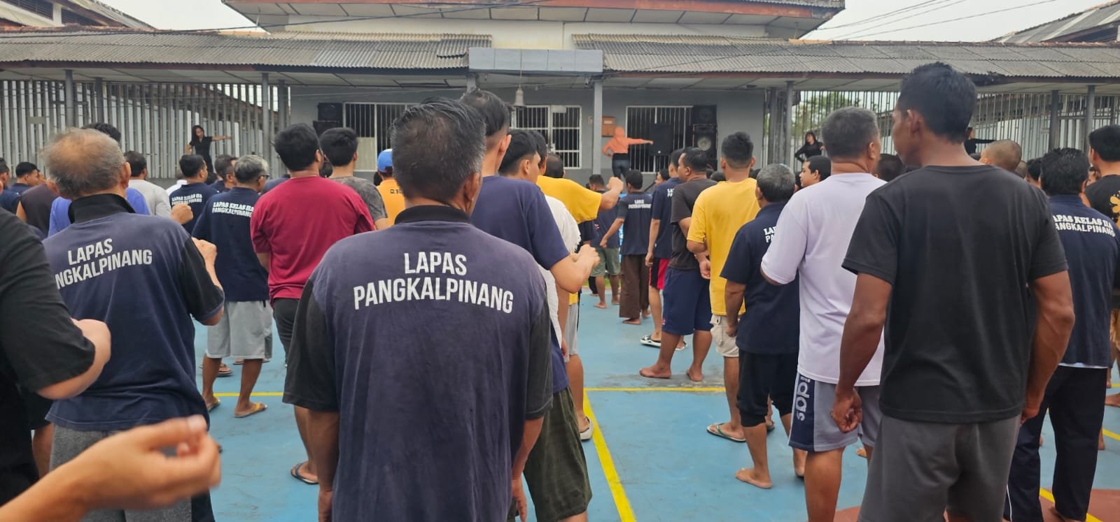 Tebarkan Energi Positif dari Balik Tembok Lapas Pangkalpinang lewat Senam Bersama